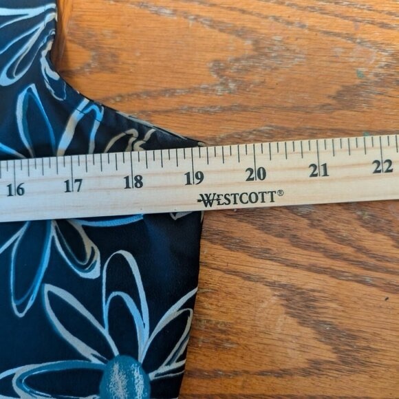 California Concepts Dress Navy Blue white Floral print zip up back Sleeveless - Picture 4 of 5